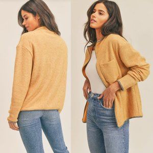 Sadie & Sage Yellow Knit Blazer Relaxed Fit